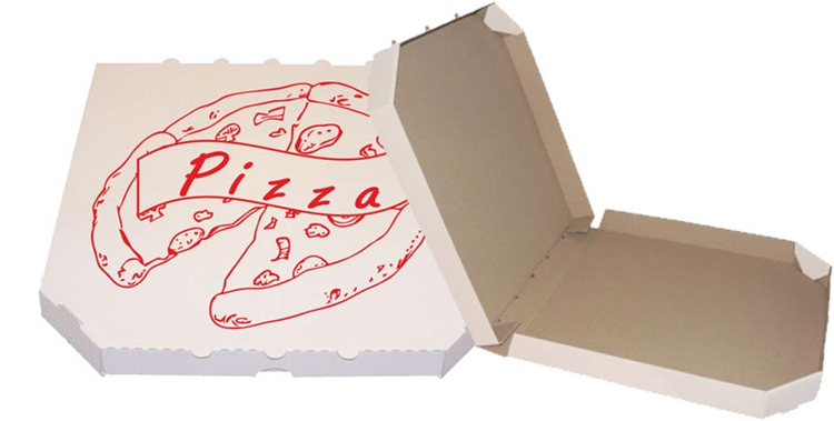 Obrázek z Pizza krabice, 40 cm, bílo hnědá s potiskem 