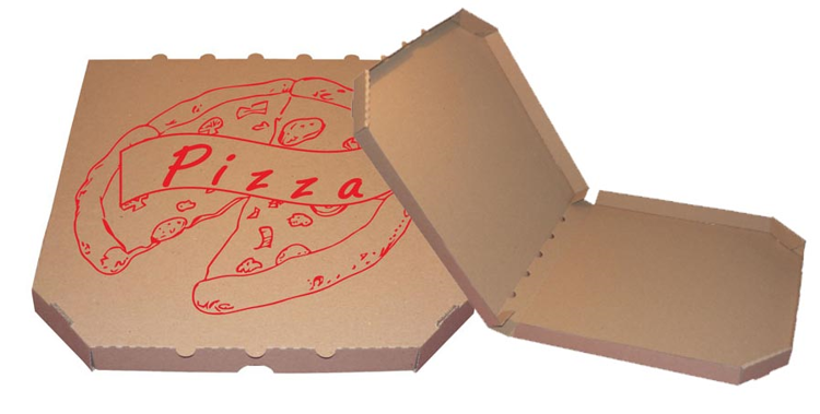 Obrázek z Pizza krabice, 30 cm, hnědo hnědá s potiskem 